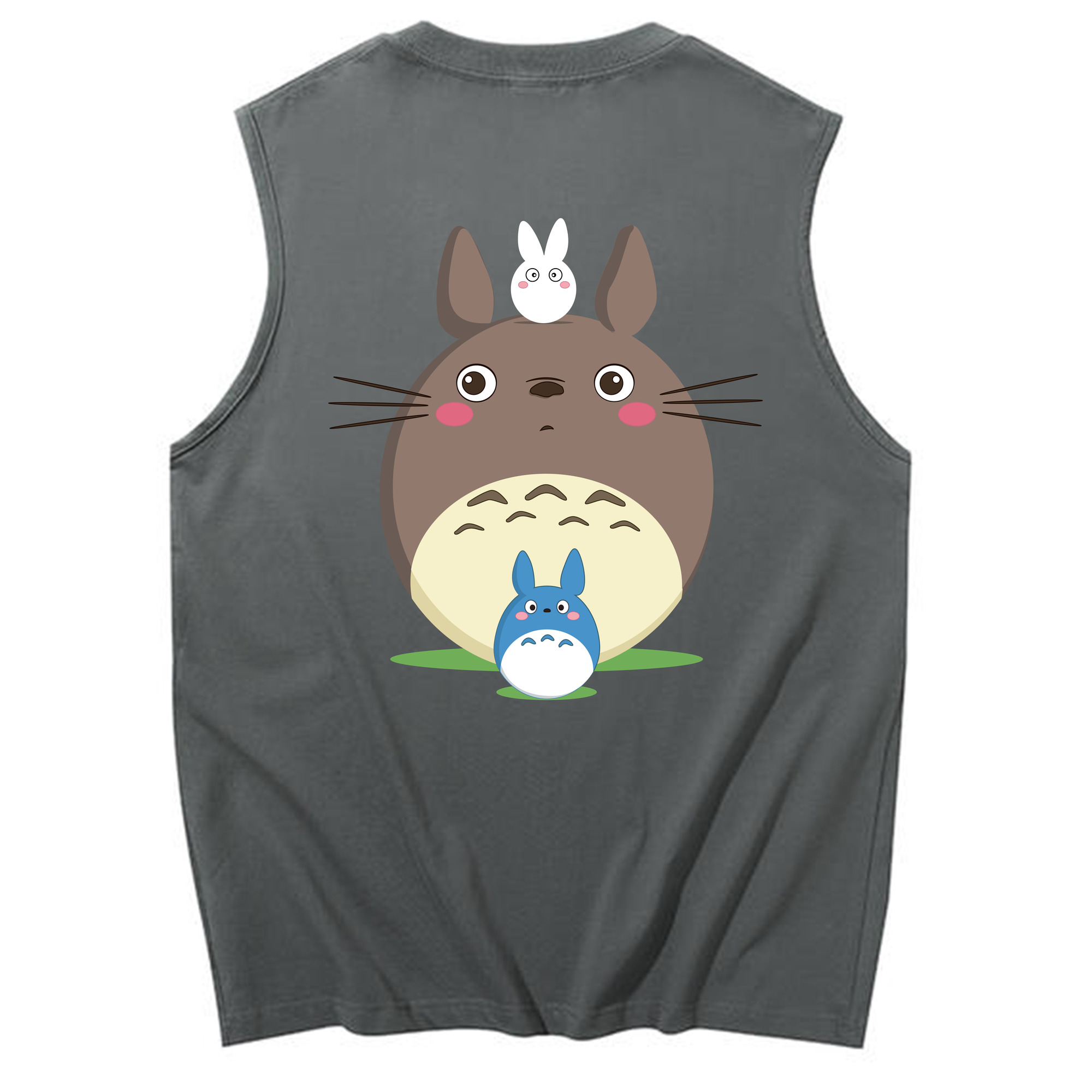 （画像用） となりのトトロ 草壁メイ 草壁サツキ My Neighbor Totoro Satsuki Kusakabe Mei Kusakabe コットン100％タンクトップ（背面プリント）